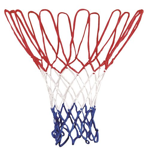 12 Löcher Basketballnetz Rot Blau Dreifarbige Outdoor-Reifennetze für E Weiß 